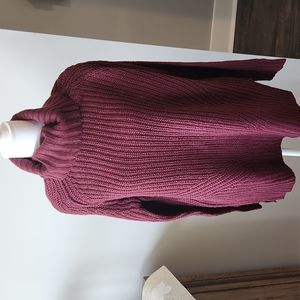 RD Style maroon cable sweater